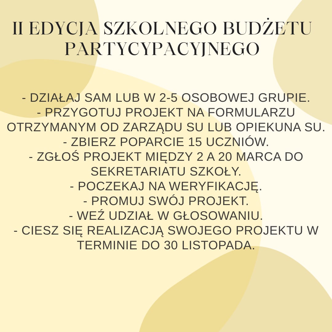 II Edycja Szkolnego Budżetu partycypacyjnego   
