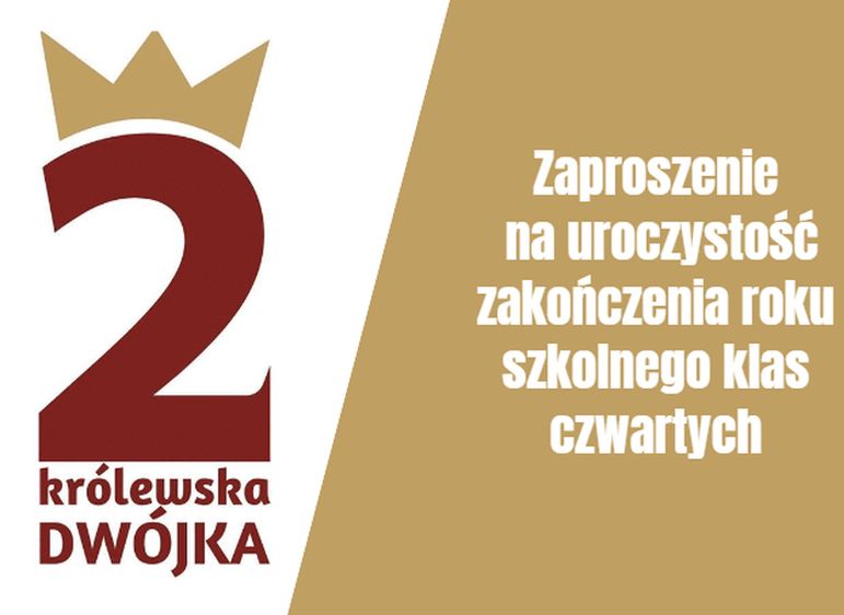 Ikona do artykułu: Zaproszenie na uroczystość zakończenia roku szkolnego klas czwartych