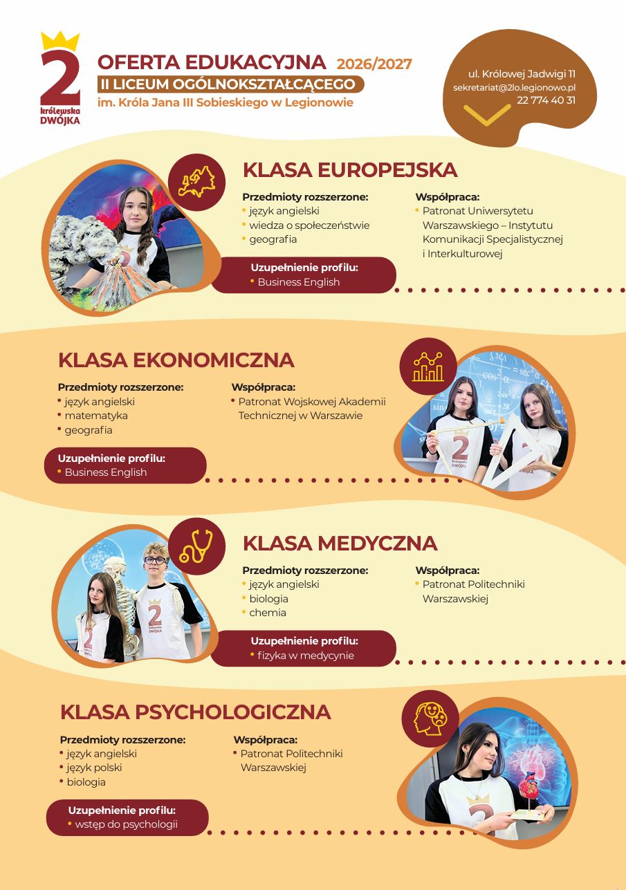 Więcej o: Profile klas w roku szkolnym 2026/2027